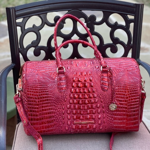Brahmin Red dragon spencer Melbourne travel satchel bag - Picture 2 of 12